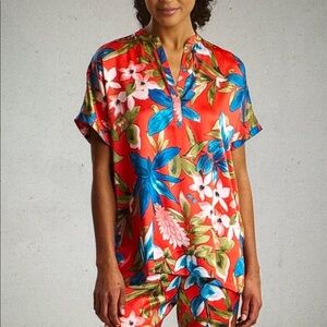 Natori Satin Floral Pajama Set